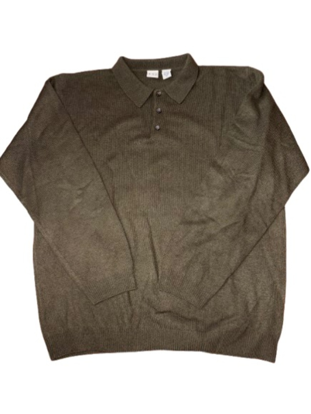 Field Gear cashmere Olive Green Button Polo Sweater size XLT